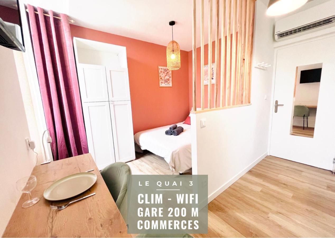 Le Quai 3 - Studio Neuf Lumineux Calme - Clim - Wifi - Gare A 200M อาฌ็อง ภายนอก รูปภาพ